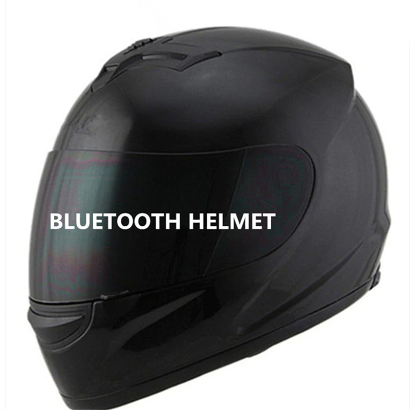 motor motorcycle hat Full Face helmet with lens safety helmet DOT helmet phone call music bluetooth Moto helmet S matte black