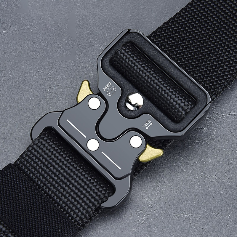 NO.ONEPAUL Tactical belt Military high quality Nylon men's training belt metal multifunctional buckle outdoor sports hook new