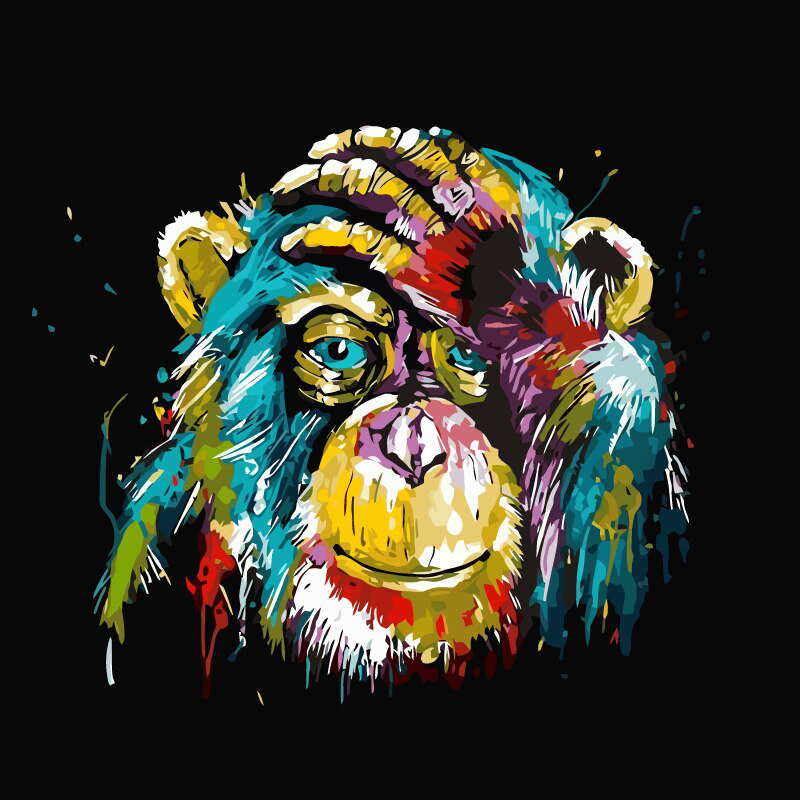 RUOPOTY Frame Orangutan Animals DIY Oil Painting By Number Calligraphy Painting Acrylic Paint On Canvas For Home Decor 40x50cm