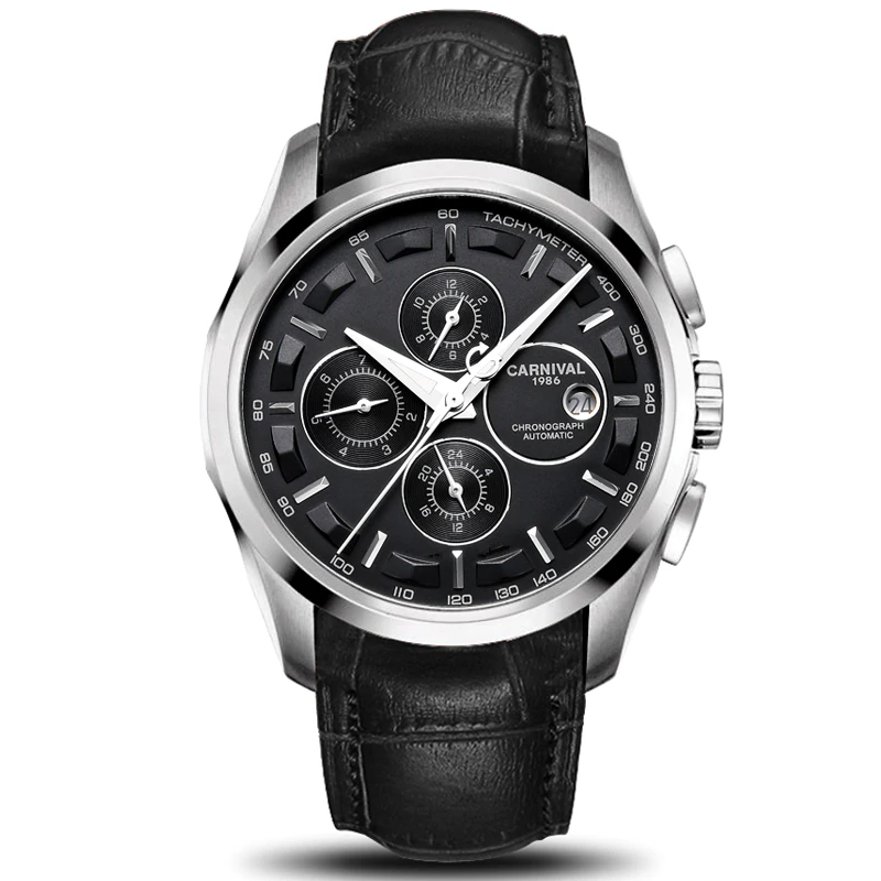 Automatic mechanical switzerland brand men wristwatches fashion luxury leather strap watch waterproof 100M clock relogio reloj