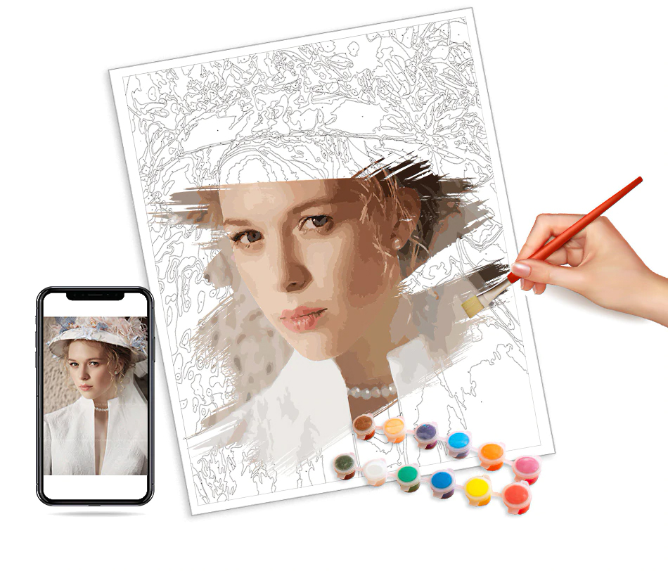 Personality Photo Customized Your Own DIY Oil Painting By Numbers Picture Drawing Canvas Portrait Wedding Family Children Photos