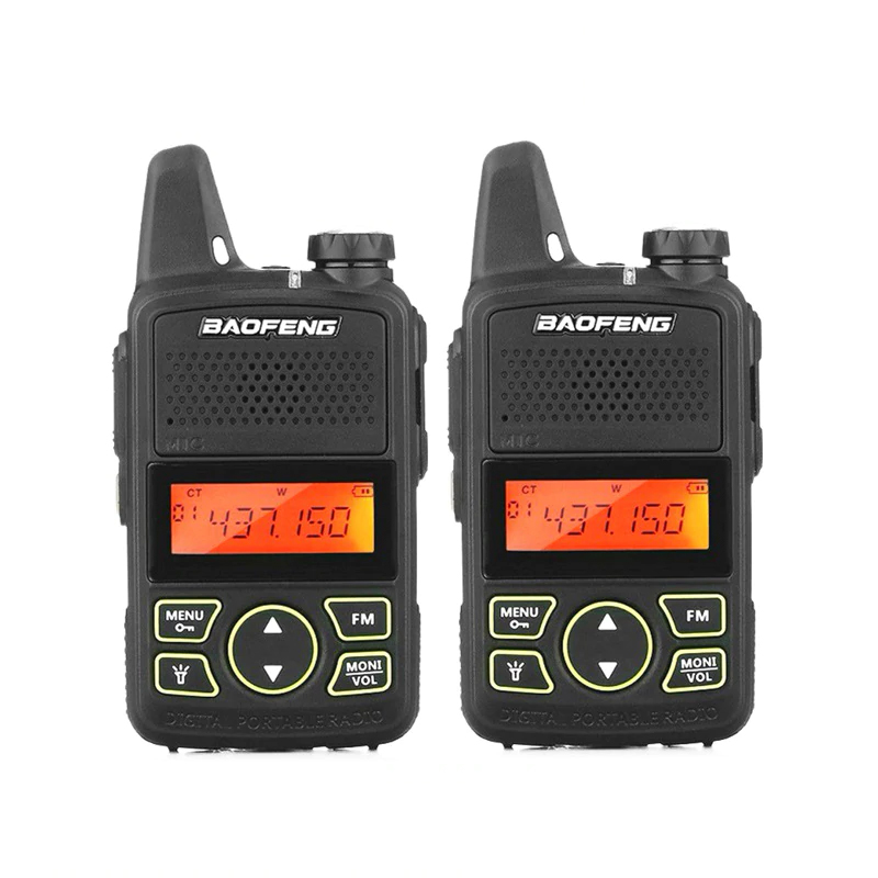 2pcs Baofeng BF-T1 Mini Kids Walkie Talkie UHF Portable Two Way Radio FM Function Ham Radio Baofeng T1 USB Child HF Transceiver