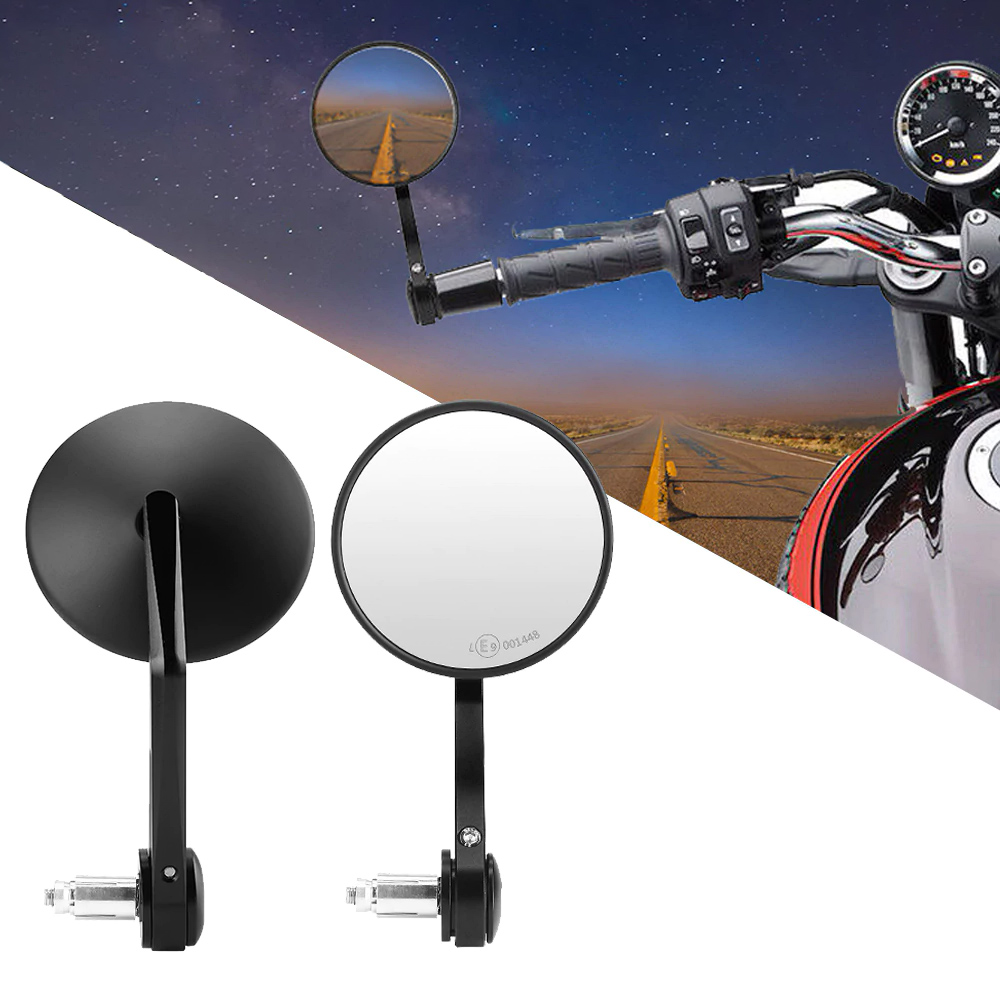 Universal Motorcycle Rear View Mirrors E-mark For 7/8" Handlebar End Mirror for MT07 MT09 R1 R3 S1000 FZ8 R1200GS GSXR 650 Z750