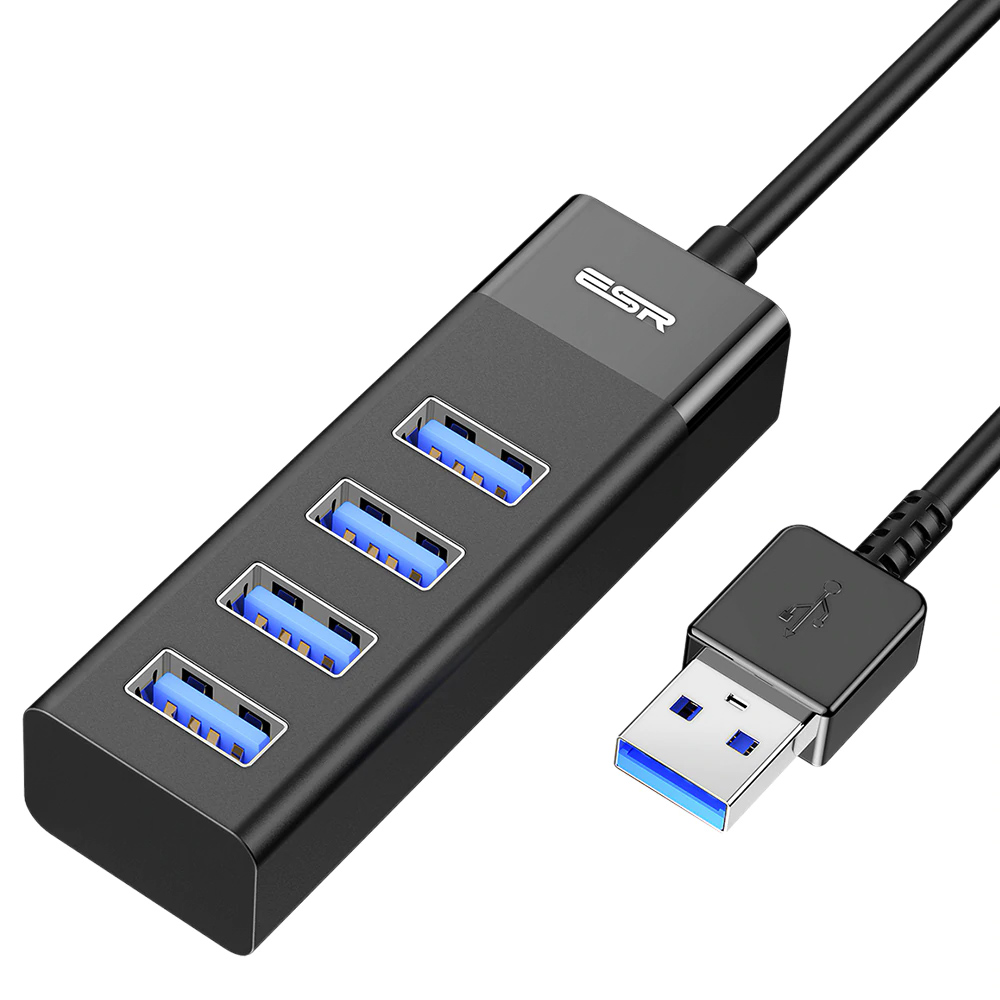 ESR USB HUB Adapter USB 3.0 Dock Fast Transfer Splitter 4 Ports 4-In-1 USB Extention Data Transfer for PC MacBook Pro