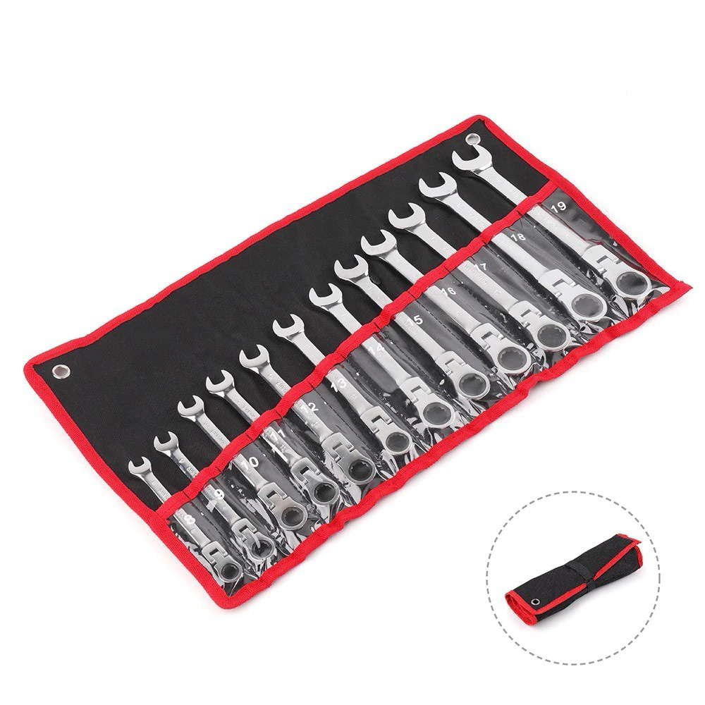 Hi-Spec 6/8 12pc Flexible Combination Wrench Set Ratchet Wrench Torque Wrench Spanner A Set of Keys Torquimetro Chave Catraca