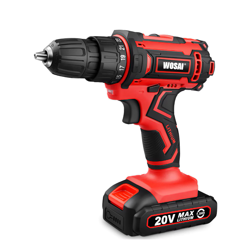 WOSAI New 20V Cordless Drill Electric Screwdriver Mini Wireless Power Driver DC Lithium-Ion Battery 3/8-Inch 2 Speed 4.8