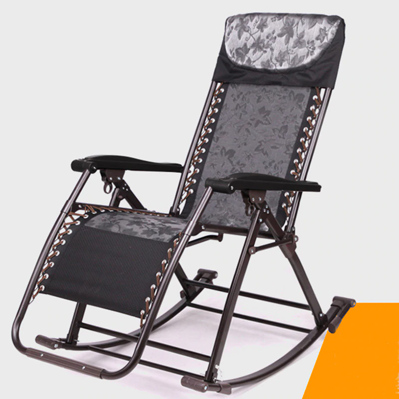2020 Office outdoor leisure chair Comfortable Relax Rocking Chair Folding Lounge Chair Relax Chair Nap Recliner 180kg Bearing