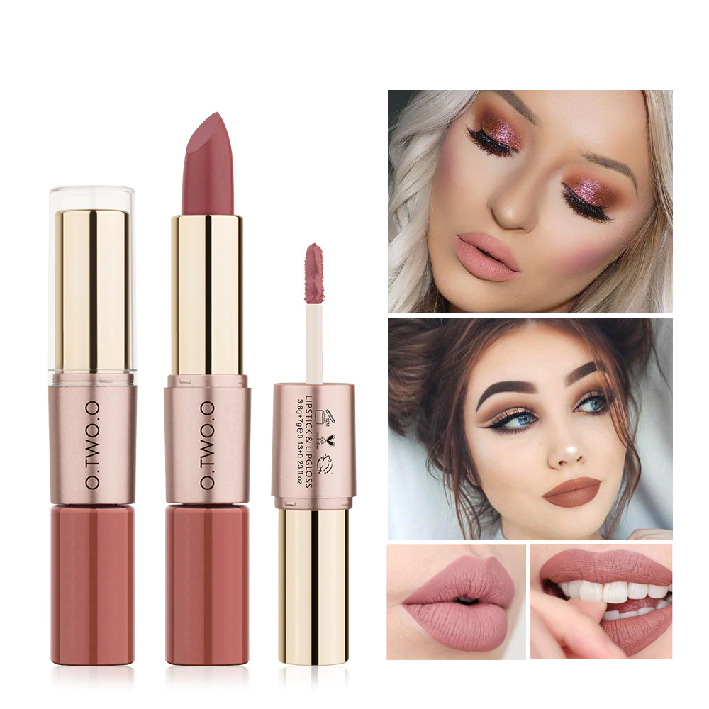 O.TWO.O 12 Colors Lips Makeup Lipstick Lip Gloss Long Lasting Moisture Cosmetic Lipstick Red Lip Matte Lipstick Waterproof