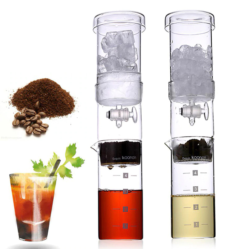 YRP400ml Portable Reusable Ice Drip Coffee Filter Glass Percolators Espresso barista tools Dripper Pot Ice Cold Brew cafe Maker