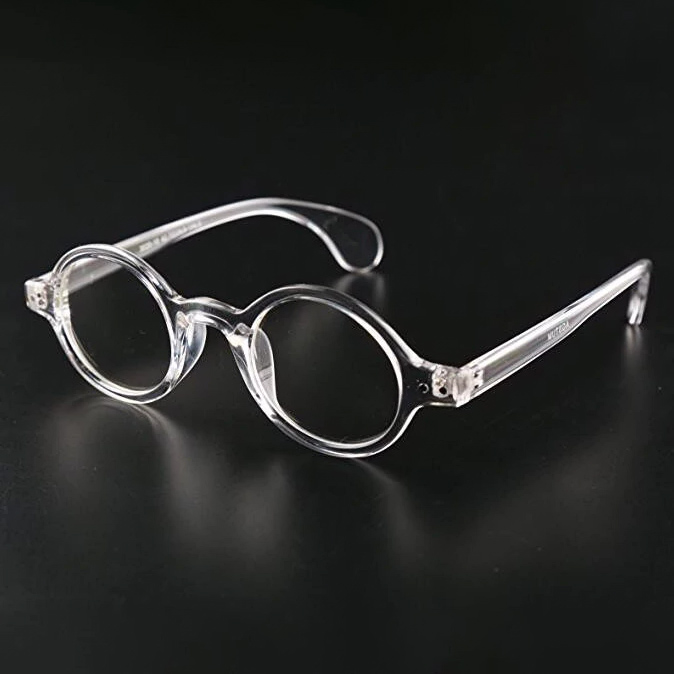 BETSION Vintage Round 42.70mm clear Transparent Eyeglass Frames Spectacles Full Rim Retro Glasses Eyewear Rx able