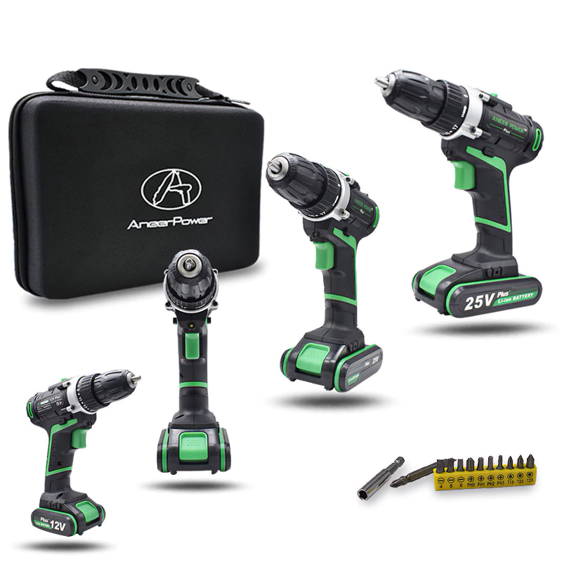 25V 21V 16V 12V Plus Double Speed Electric Drill Cordless Hand Drill Mini Electric Screwdriver Rechargable Lithium Battery Drill