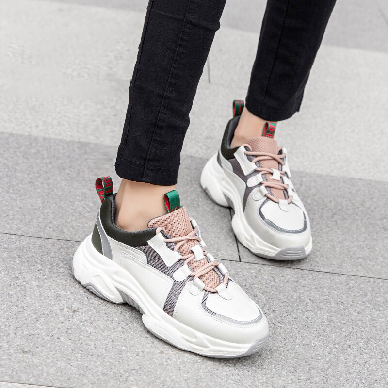 MALEMONKEY Women Sport Casual Sneakers 2020 Genuine Leather Breathable Bottom Comfortable Sneaker Platform Shoes Women 012874