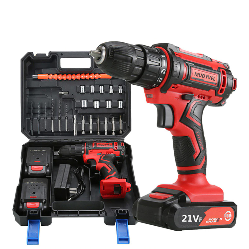 Cordless Electric Drill Mini 12V 16.8V 21V Rechargeable Battery Power Tools 3/8-Inch 2 speed With toolbox Cordless Screwdriver