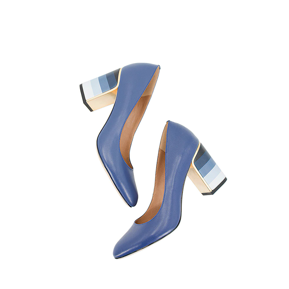 SOPHITINA Pumps Fashion Colorful Square Heels High Quality Sheepskin Round Toe Pumps Mature Hot Sale Elegant Women's Shoes W10