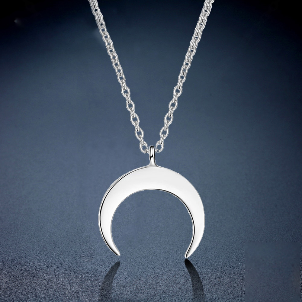 UMODE Fashion Moon 925 Sterling Silver Pendants Necklaces Gifts for Women Chains Cute Romantic Silver 925 Jewelry ULN0395