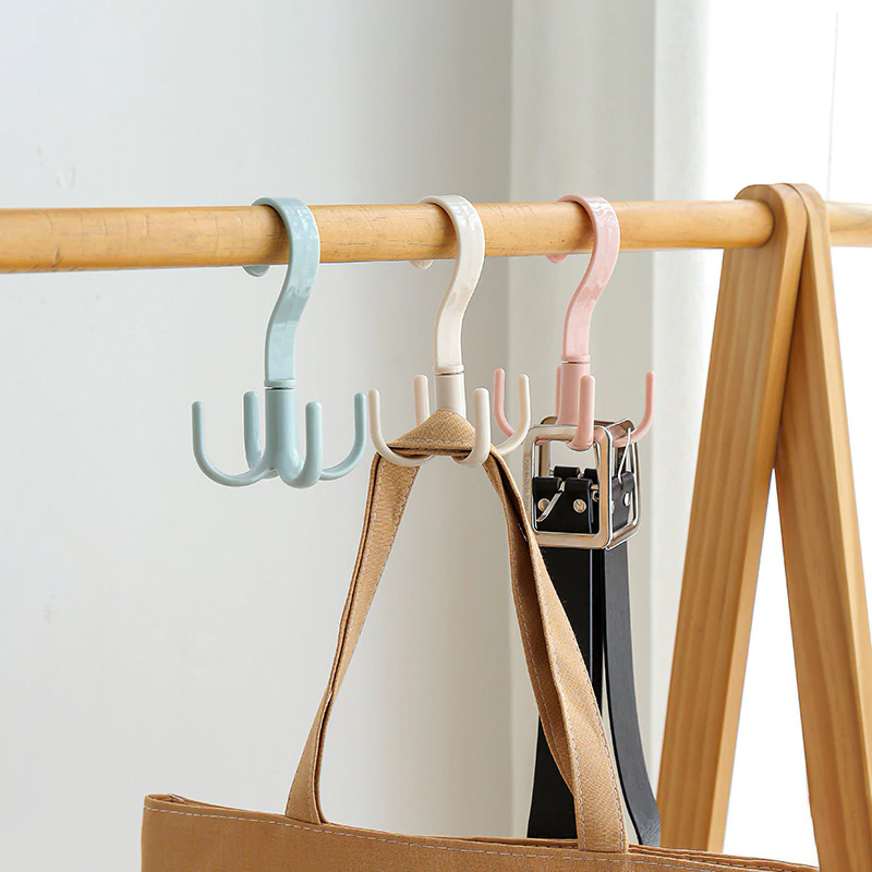 Storage Rack Tie Belt Organizer 360 Degree Rotating Hanger Hook Wardrobe Closet Space Saving Scarfs Bra Holder Home Supplies