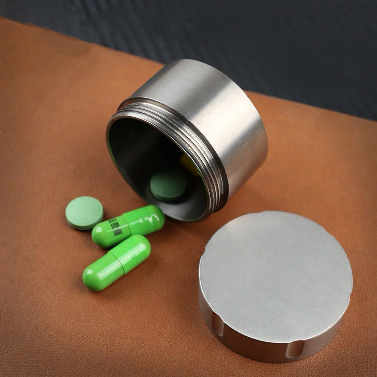CNC Pure Titanium Waterproof Storage Tank Sealed Tank Titanium Alloy High-end Portable Medicine Box Outdoor EDC Supplies