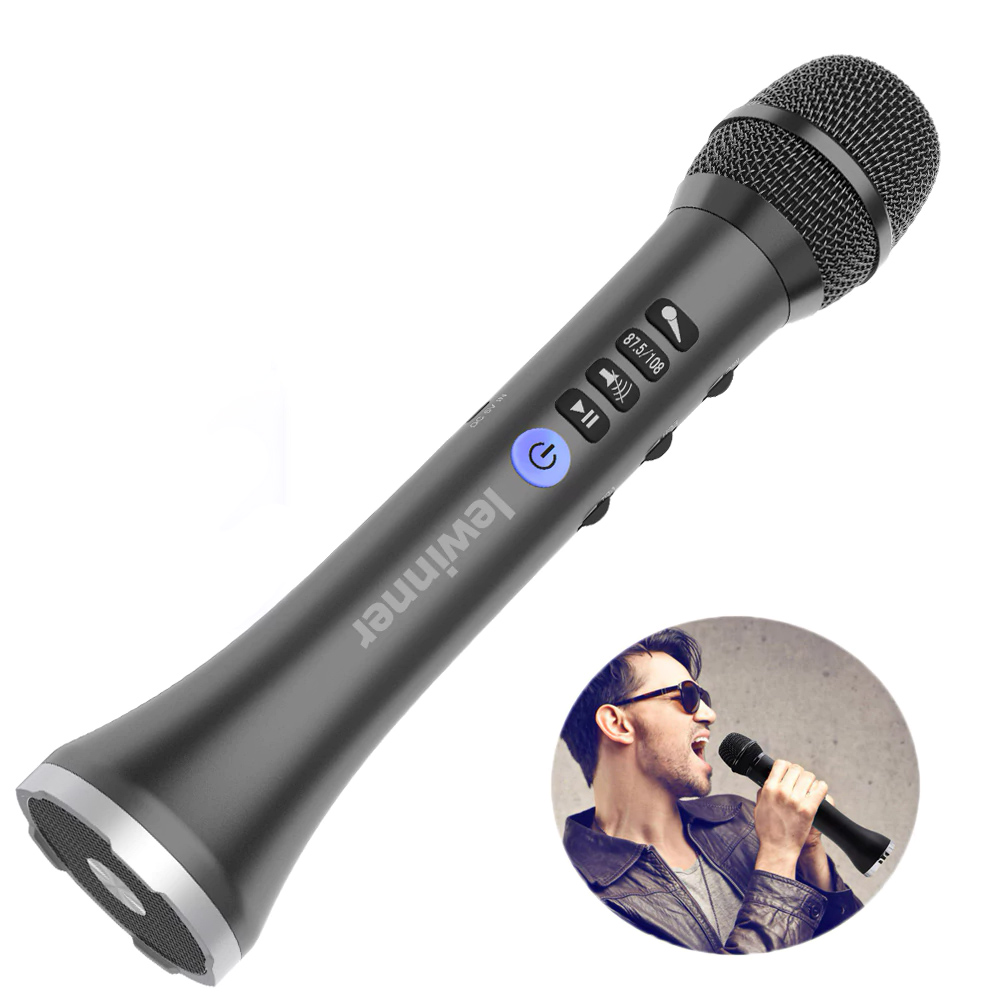 Lewinner L-698DSP professional 20W Bluetooth karaoke microphone speaker portable wireless mini home KTV for Sing and music play