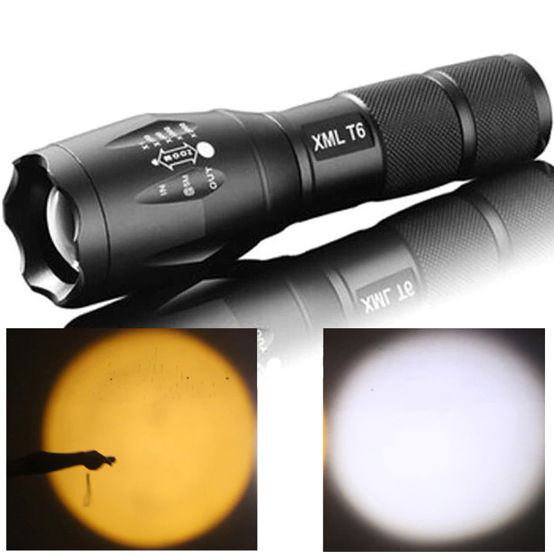 LED tactical flashlight torch 8000 Lumens XM-L2 U3 Zoomable self defense portable lantern 5 mode adjustable camping light lamp
