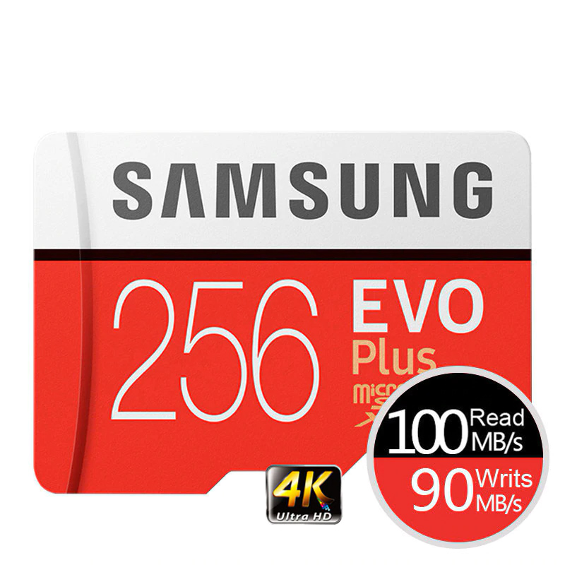 SAMSUNG Memory Card EVO Plus 4K Ultra HD Micro SD 256GB 128G 64GB Class10 MicroSD Card C10 UHS-I Trans Flash MicroSD Card