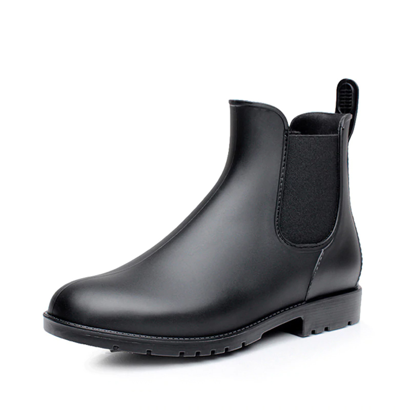 YIGER Men Rain boots man Chelsea boots male Ankle boots men Casual Boots Men rubber rain shoes Waterproof Best-selling style 015