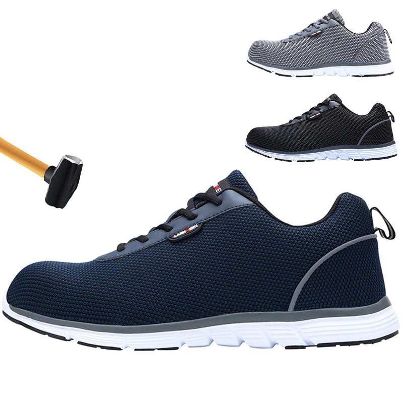 LARNMERN Work Shoes Men Steel Toe Safety Shoes Lightweight Comfortable Anti smashing SRC Non slip Reflective women Work Sneakers