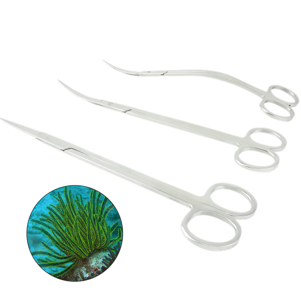 Aquotic Tank Plant Cut Tools Aquarium Accessories Stainless Steel Water Grass Clipper Aquarium Tool Tank Plant Wave Scissor