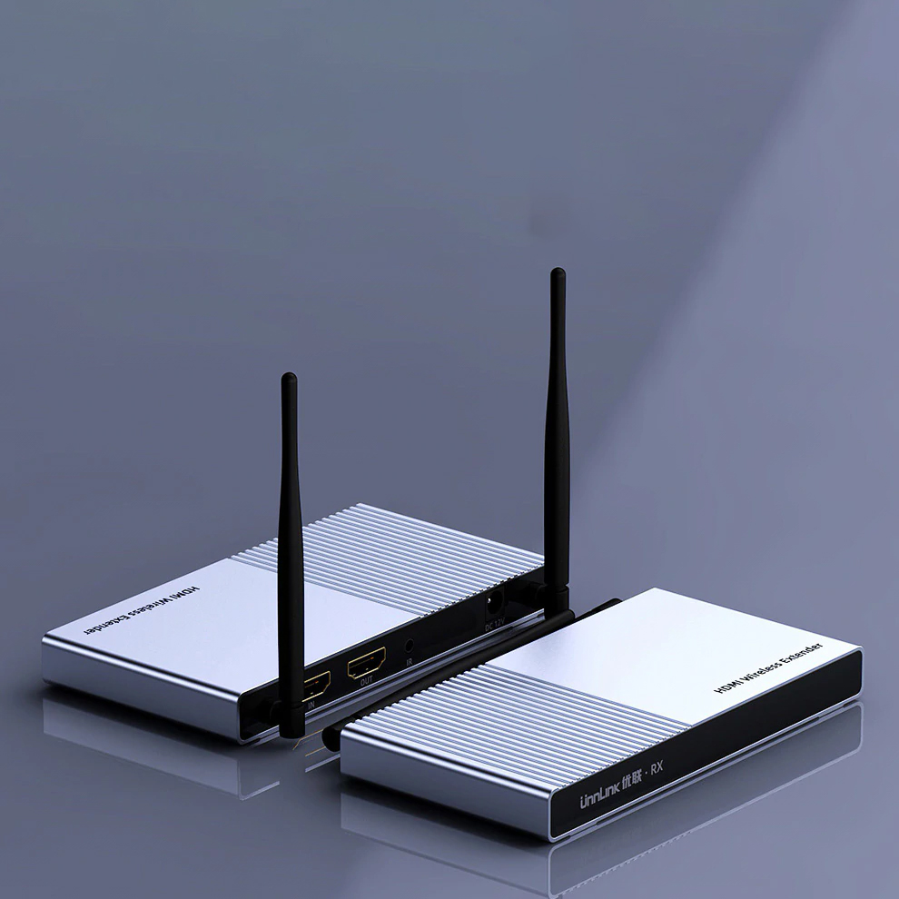 Unnlink 100M wireless 5GHz WIFI Extender with Local Output FHD1080P Transmitter Receiver Transmit Infrared Remote Signal for TV