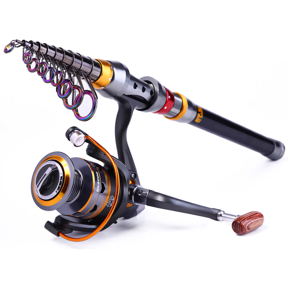 Sougayilang 1.8-3.6m Telescopic Fishing Rod and 11BB Fishing Reel Wheel Portable Travel Fishing Rod Spinning Fishing Rod Combo