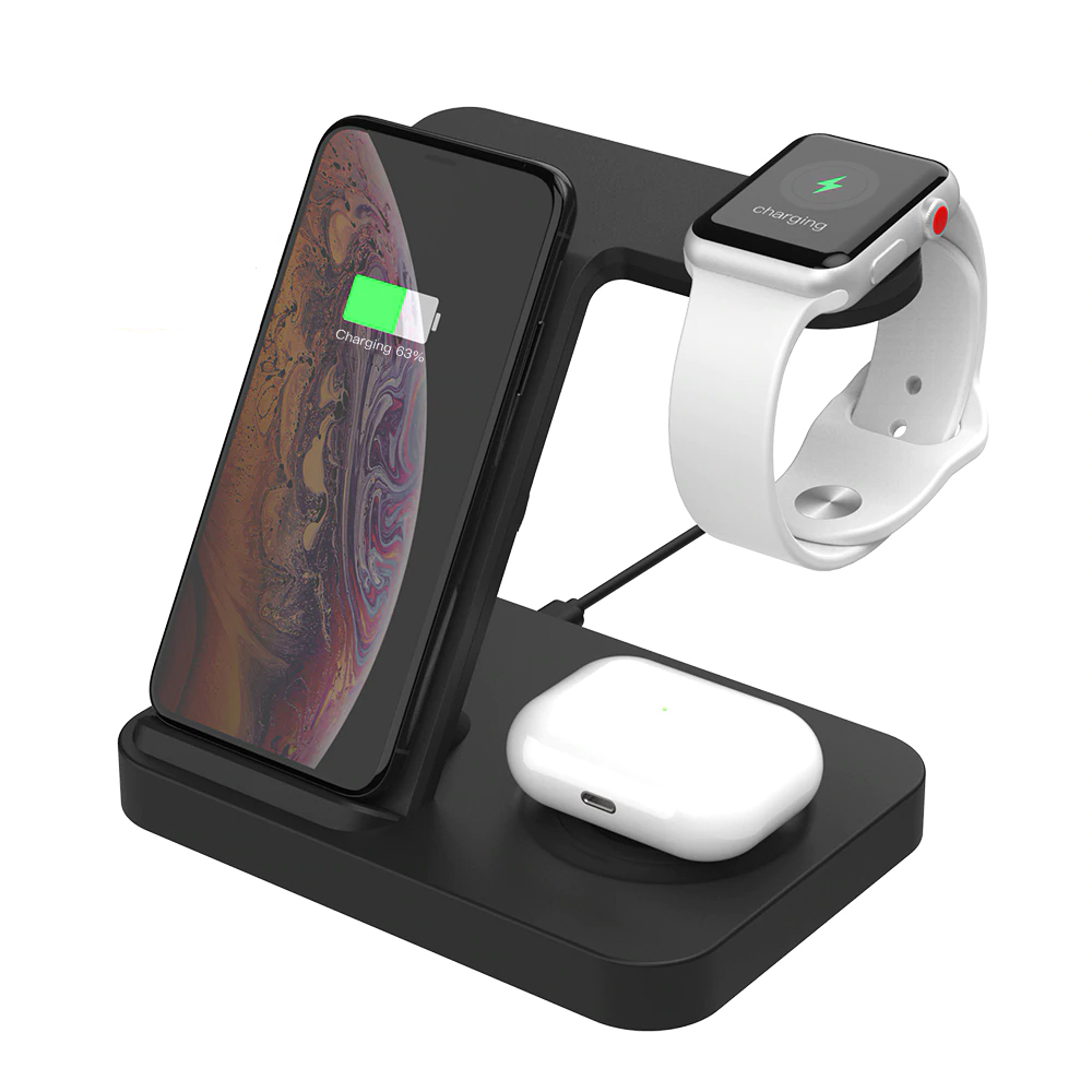 FDGAO 15W Fast Qi Wireless Charger for Apple Watch 5 4 3 2 Airpods Pro iPhone 11 XS XR X 8 Desktop Stand 3 in 1 Charging Station