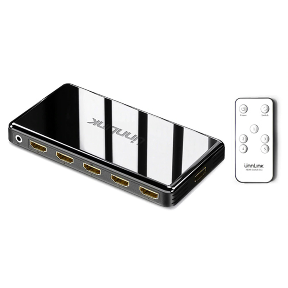 Unnlink HDMI Switch 3x1 5x1 HDMI 2.0 UHD 4K@60Hz 4:4:4 HDCP 2.2 HDR for Smart LED TV MI Box3 PS3 PS4 Pro Projector