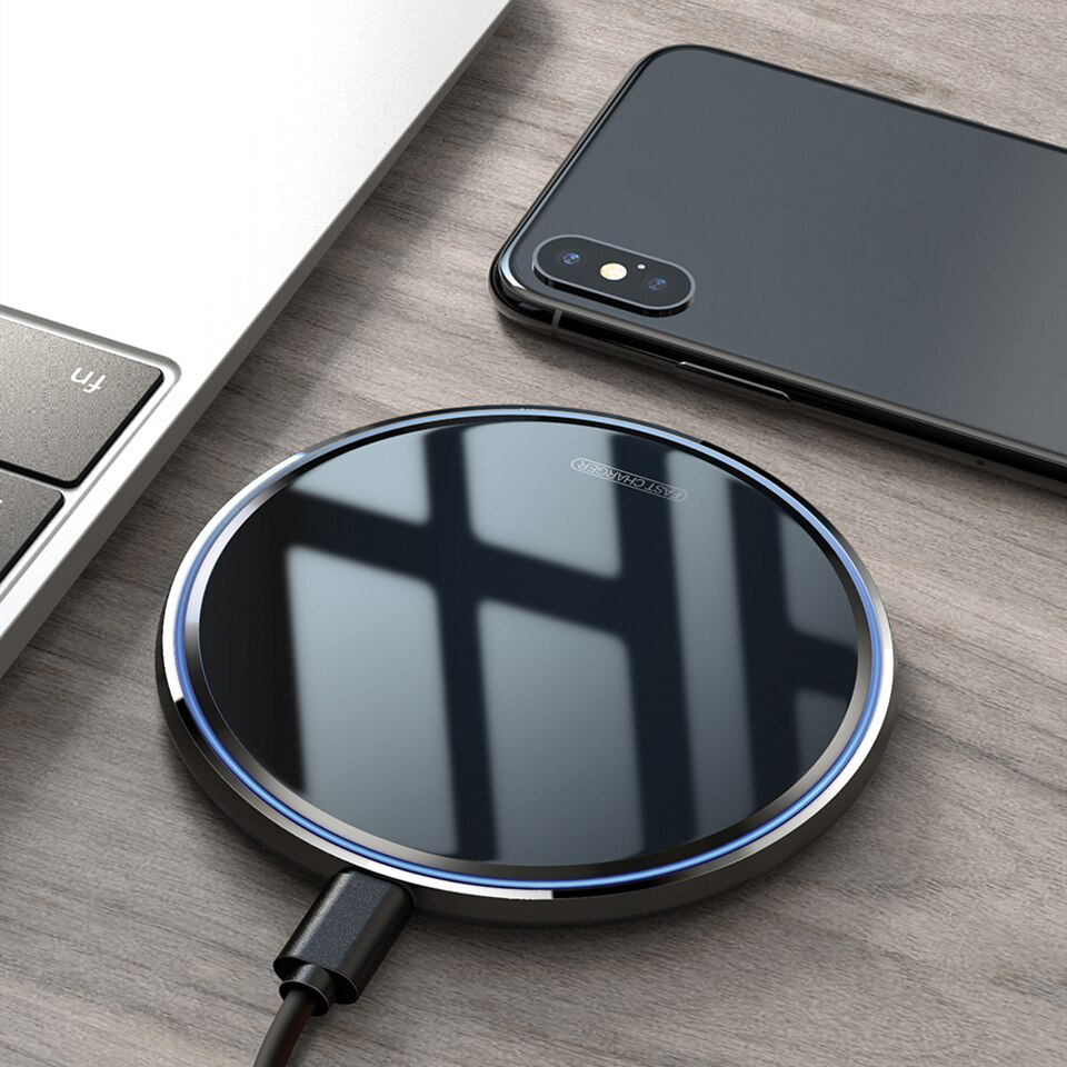 DCAE 10W Fast Qi Wireless Charger For iPhone 11 X XS Max XR 8 Quick Wireless Charging Pad For Samsung S10 S9 S8 Huawei P30 Pro