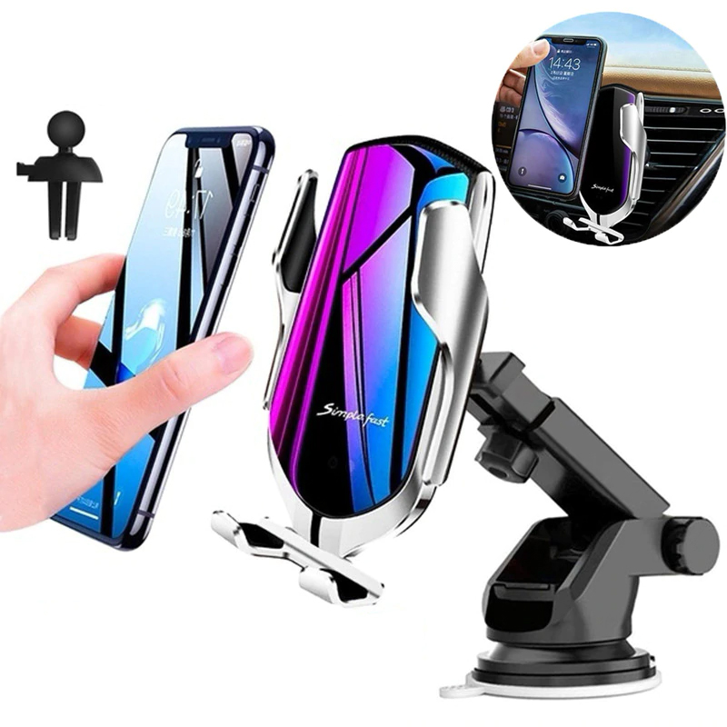 10W QI Wireless Car Charger For iPhone 11 XS XR X 8 Samsung S10 Fast Charge Air Vent Dashboard Mount Auto Clamping Phone Holder