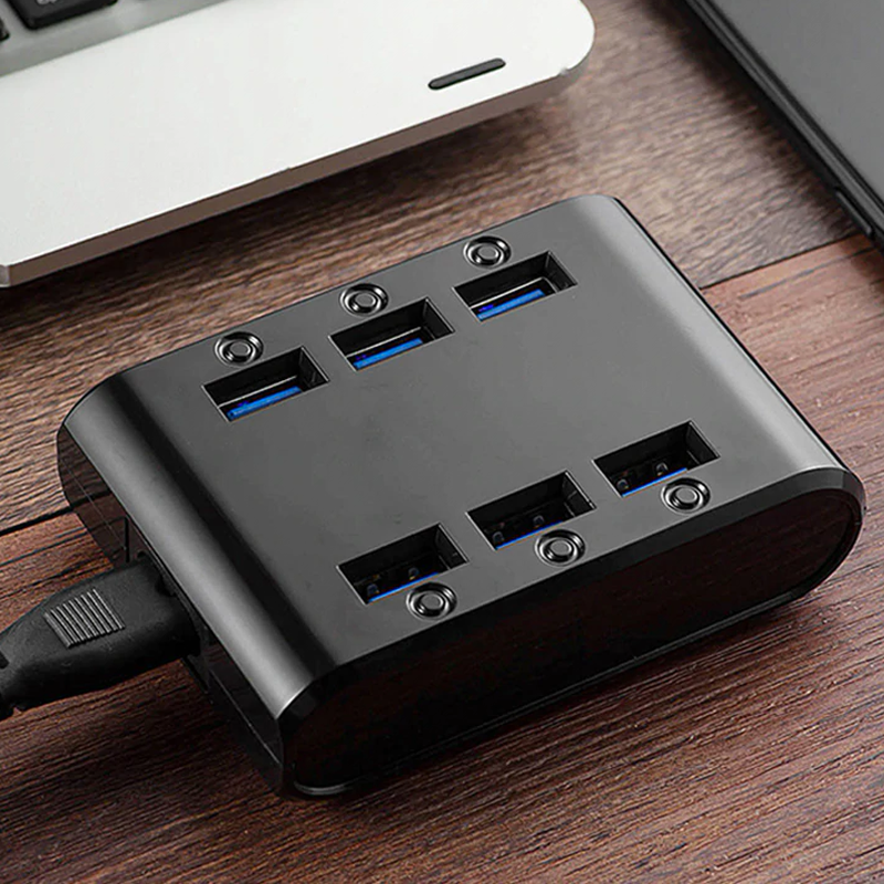 PUJIMAX 24W 4.8A 6-Ports USB Charger Hub Power Station Mobile Phone Charger for Samsung Huawei LG Iphone Adapter EU/US/UK Plug