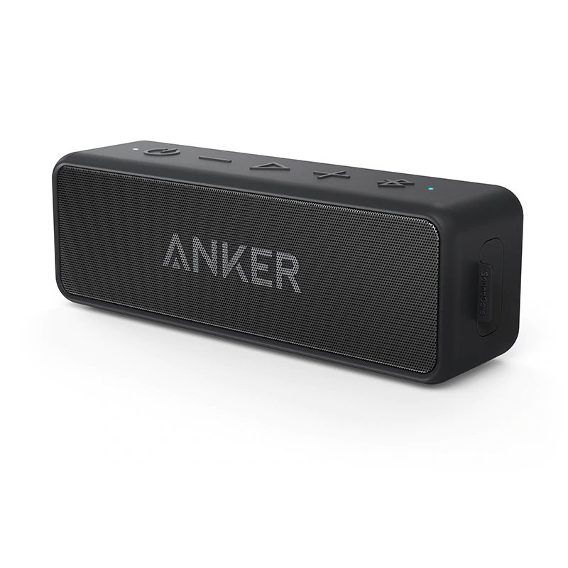 Anker Soundcore 2 Portable Bluetooth Wireless Speaker Better Bass 24-Hour Playtime 66ft Bluetooth Range IPX7 Water Resistance