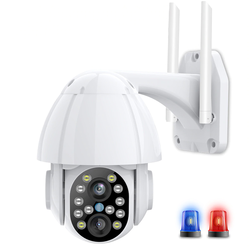 HD 1080P Dual-Lens PTZ Wifi Camera Outdoor Auto Tracking Cloud CCTV Home Security IP Camera 2MP 4X Zoom Audio Speed Dome Camera