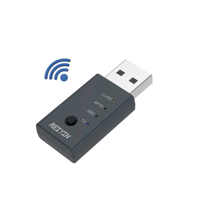 Reiyin Bluetooth 5.0 Audio Transmitter CSR8675 aptX HD Wireless Sound Card Music Adapter Dual Connection
