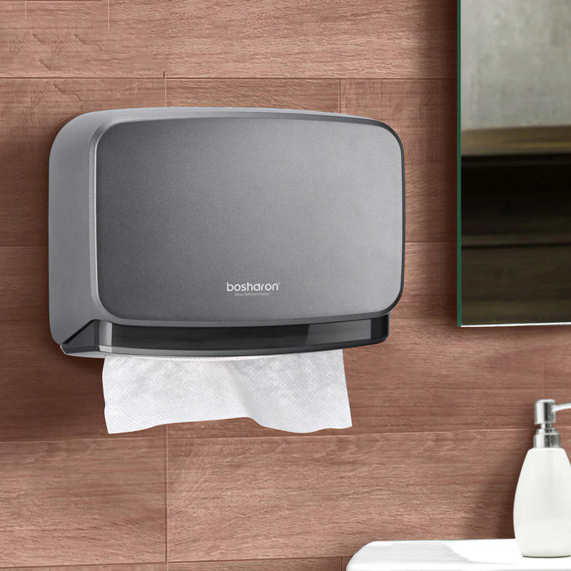 Hand Paper Towel Dispenser Wall Mounted Multifold Paper Towels Tissue Box For Kitchen Bathroom Washroom Lockable Design