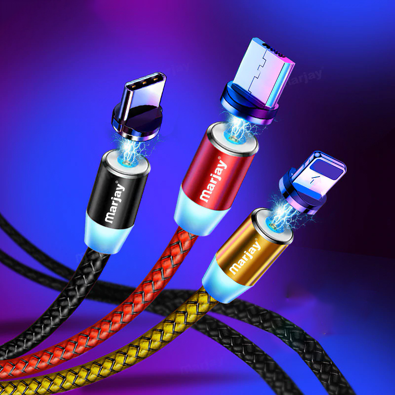 Marjay Magnetic Micro USB Cable For iPhone Samsung Android Fast Charging Magnet Charger USB Type C Cable Mobile Phone Cord Wire