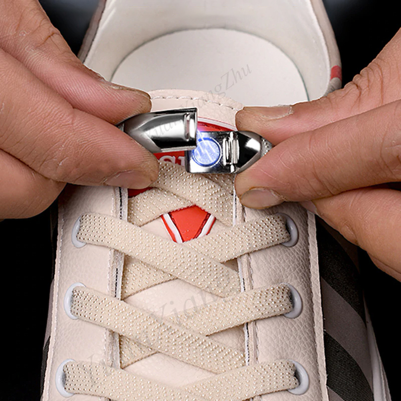 1Pair Elastic Magnetic 1Second Locking ShoeLaces Creative Quick No Tie Shoe laces Kids Adult Unisex Shoelace Sneakers Shoe Laces