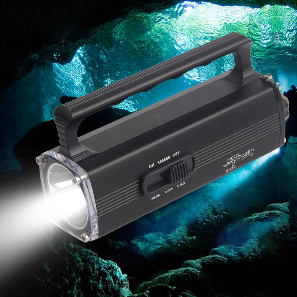 Professional Diving Light IPX8 Rechargeable L2 LED Searchlight Super Bright Waterproof Flashlight 100 Meters Underwater Lantern