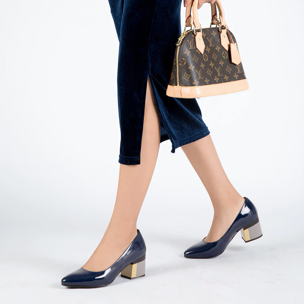 SOPHITINA Brand Shoes Thick Heel Ladies Pumps Patent Leather Pointed Toe Colorful Square Heels Party Handmade Shoes Women D13