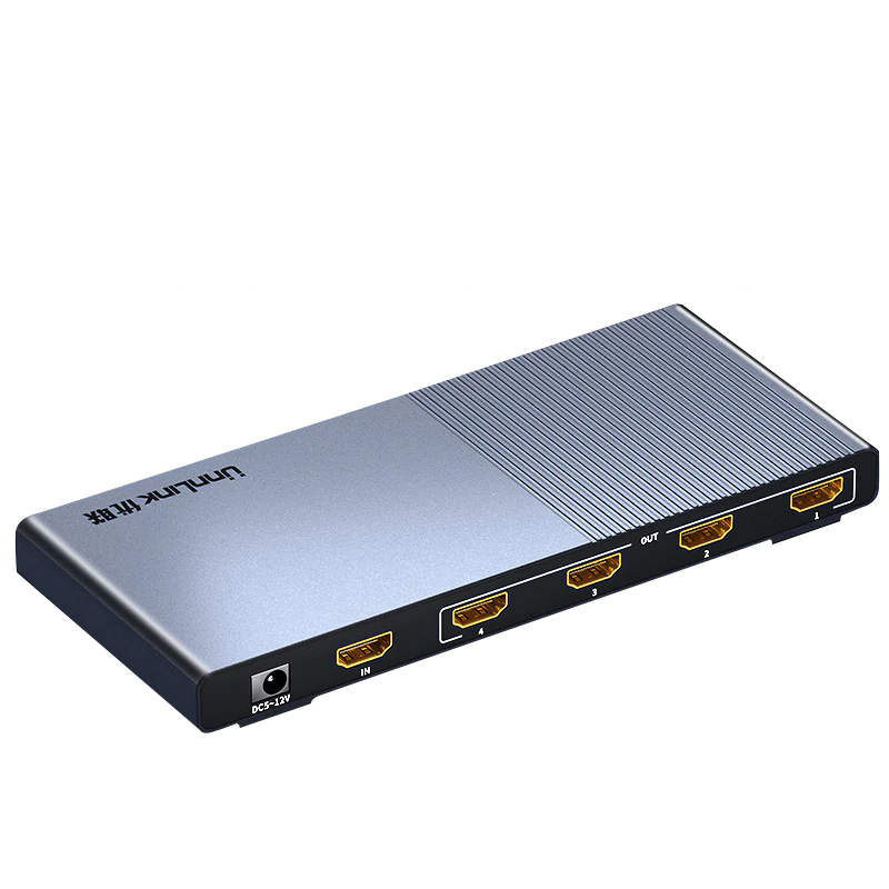 Unnlink HDMI Splitter 1X4 HDMI2.0 UHD 4K@60HZ 4:4:4 HDR HDCP 2.2 18Gbp 3D for LED Smart tv mi box ps4 xbox one switch projector