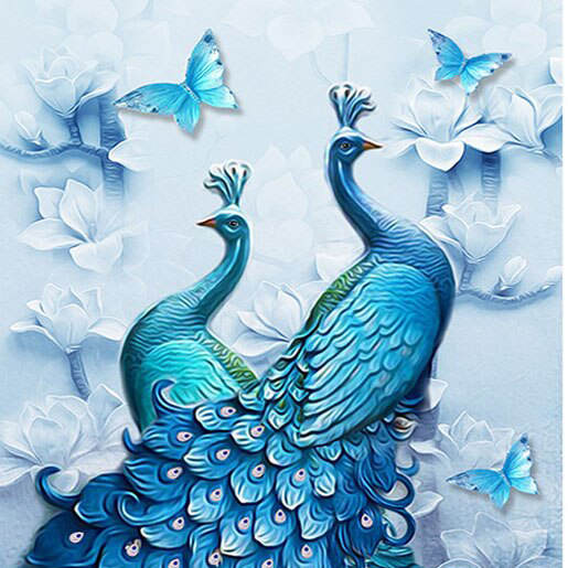 Blue Peacock Special Shaped Drill 5D DIY Diamond Painting Kits Round Diamond Set Animal decor Cross Stitch Embroidery Mosaic Art