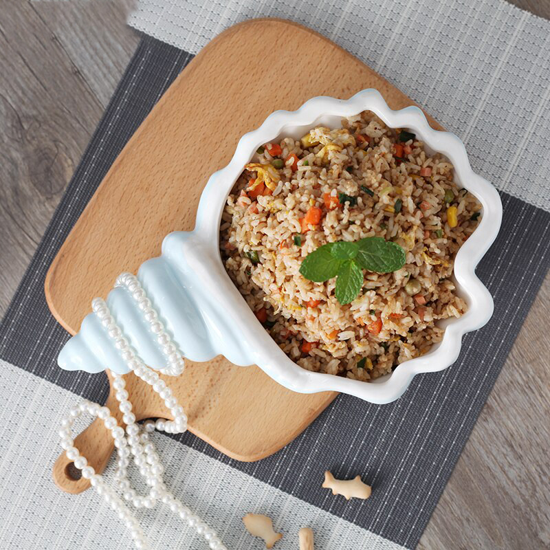 Creative Conch Porcelain Snack Plates Fruit Dishes Cake Plate Candy Dish Salad Tray Ceramic Tableware Decoration Dinnerware