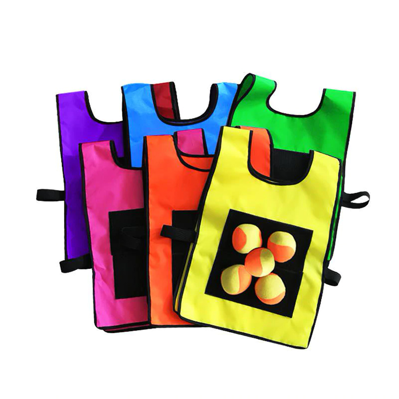 Happymaty Game Props Vest Sticky Jersey Vest Game Vest Waistcoat With Sticky Ball Throwing Children Kids Outdoor Fun Sports Toy
