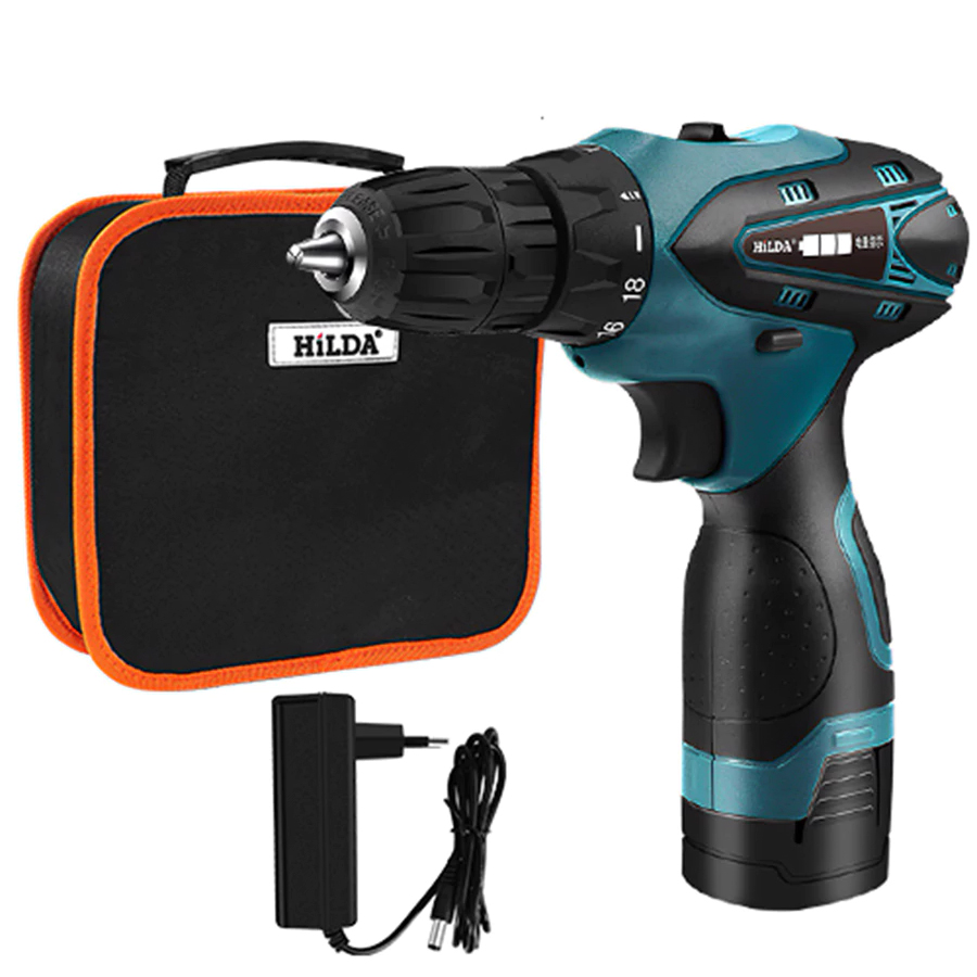 HILDA Electric Screwdriver Electric Drill Lithium Battery  Mini Drill Cordless Screwdriver Power Tools Cordless Drill 12V/16.8V