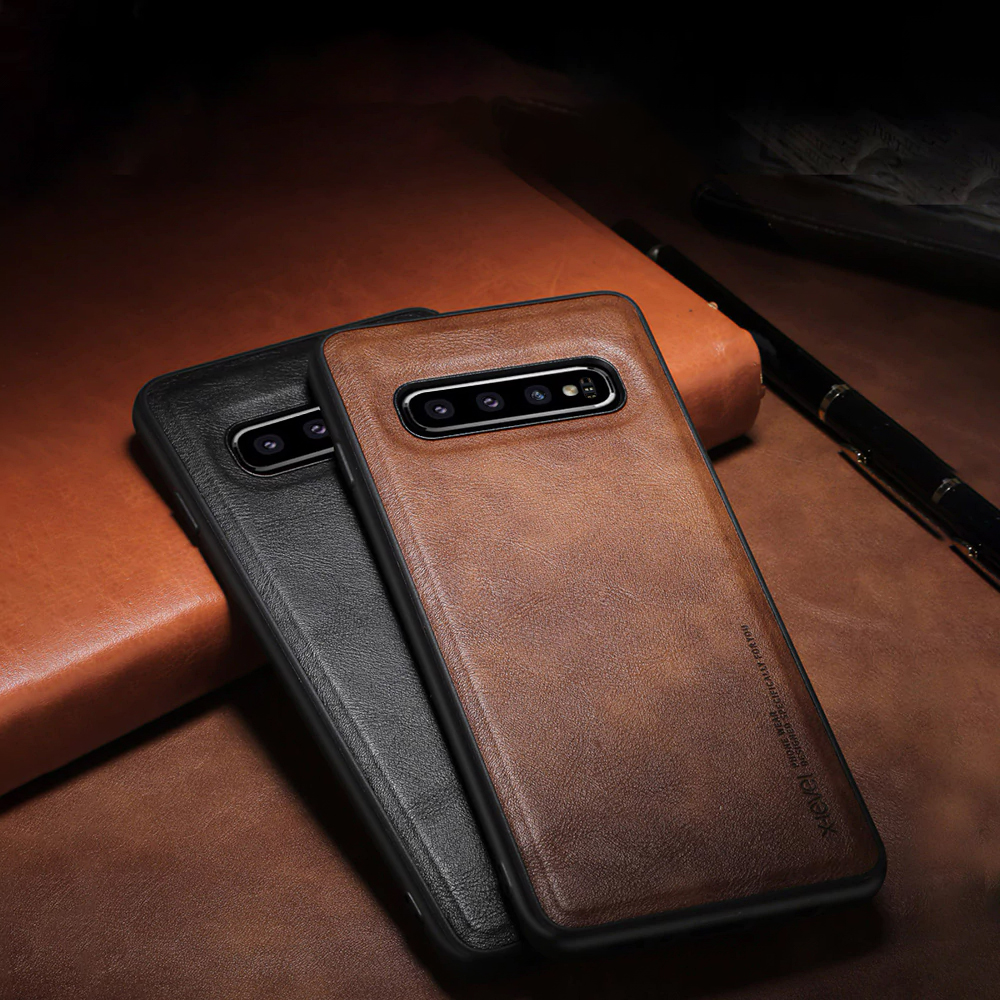 LLZ.COQUE Premium Leather Slim Thin Case for Samsung Galaxy S10e S9 S10 S20 Plus Note 9 10 20 Ultra A10 A20 A30 A40 A50 Cover