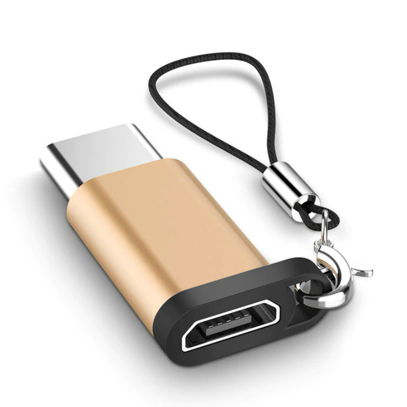 Aluminium Alloy Micro USB To Type C  Adapter Converter Connector for Phone Tablet with Lanyard Phone Accessories For Xiaomi