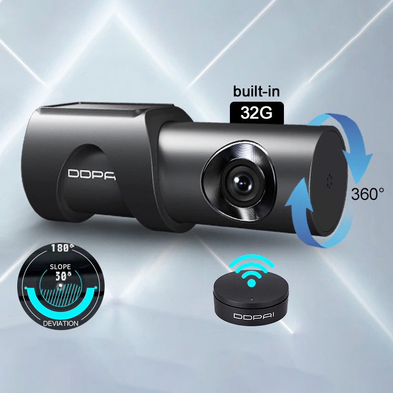 DDPai Dash Cam Mini3 1600P HD Dvr Car Camera Auto Drive Vehicle Video Recroder Android Wifi Parking Monitor 360° Rotation Camera